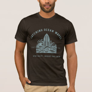 Camiseta Surfboard e Onda da Bella Canvas Vintage
