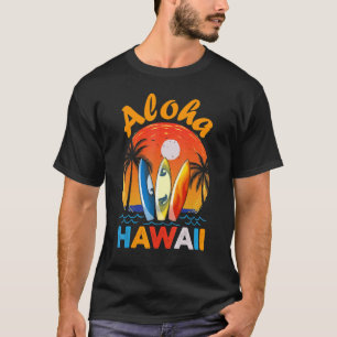 Camiseta Surfboard Retro Havaiano Aloha Hawaii Island Surfe