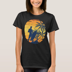 Camiseta Surfboard Surfer Ocean Water Sport Tropical Sunset