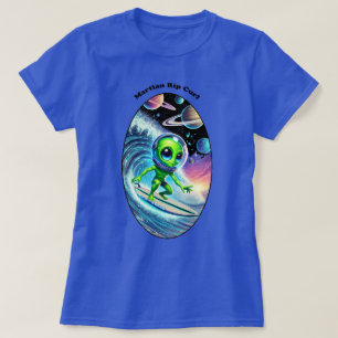Camiseta Surfboard Surfing Space Alienígena pilhando um URM