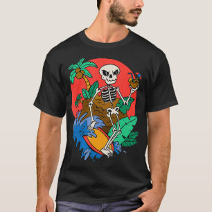 Camiseta Surfboard Surfista do Esqueleto de Surfe