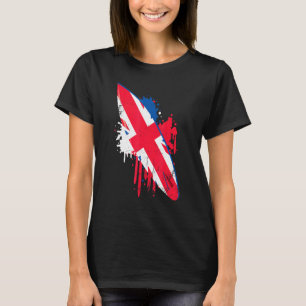 Camiseta Surfboard Vintage Com Union Jack Uk Flag - Surfin