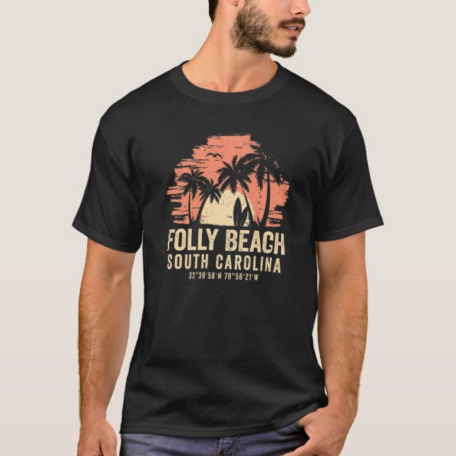 Camiseta Surfe com Conselho de surfe Surfões de praia Folly (Frente)