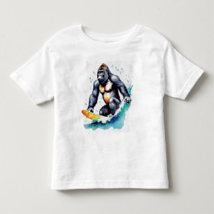 Camiseta Surfe de gorila engraçado