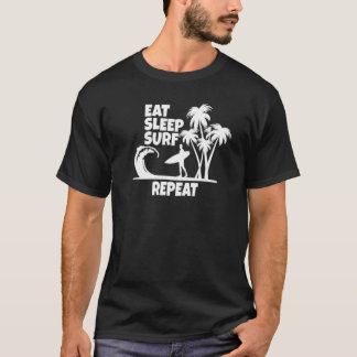 Camiseta Surfe de Onda Comer Surf de Sono Repetir Surfer