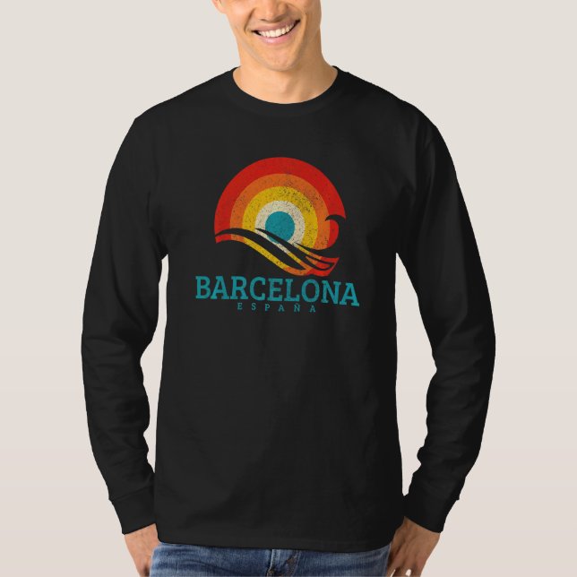 Camiseta Surfe de Ondas de Espanha de Barcelona Espana (Frente)