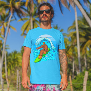 Camiseta Surfe De Pé Grande Andando De Ondas Diversão Sasqu
