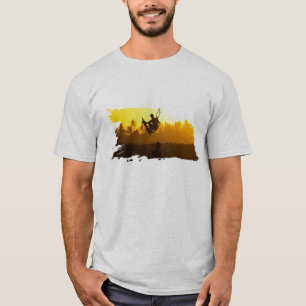 Camiseta Surfe de pipa tropical em amarelo-sol