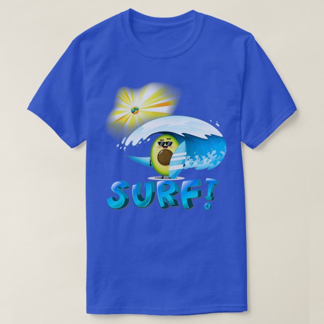 Camiseta surfe engraçado em abacate 22 (Frente do Design)