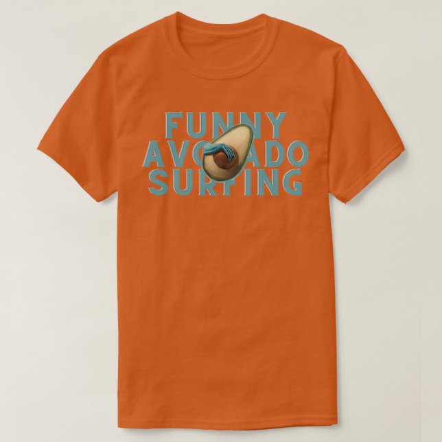Camiseta surfe engraçado em abacate 63 (Frente do Design)