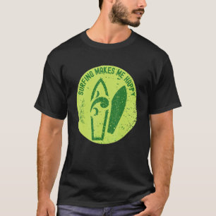 Camiseta Surfe Me Torna Feliz Surfista De Vintage