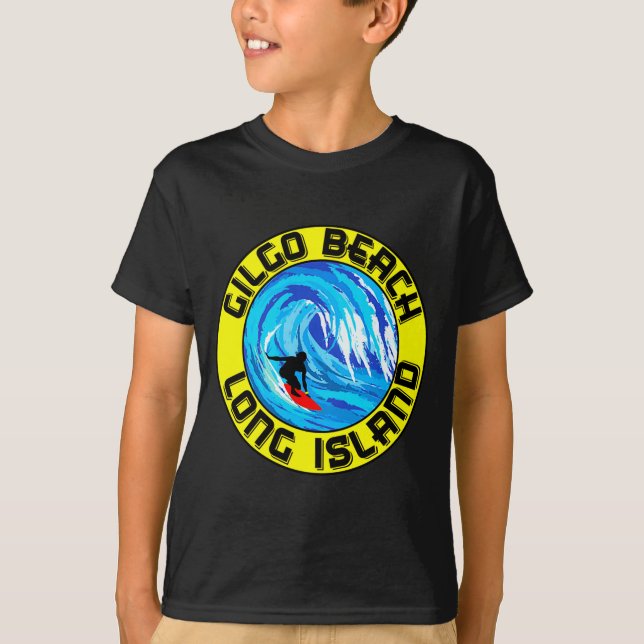 Camiseta Surfe na Praia de Gilgo Long Island Nova York Surf (Frente)