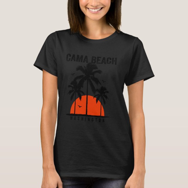 Camiseta Surfe na praia de Washington Cama (Frente)