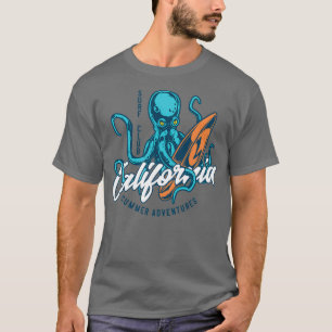 Camiseta Surfe no Clube de Surfs da Califórnia com Octopus