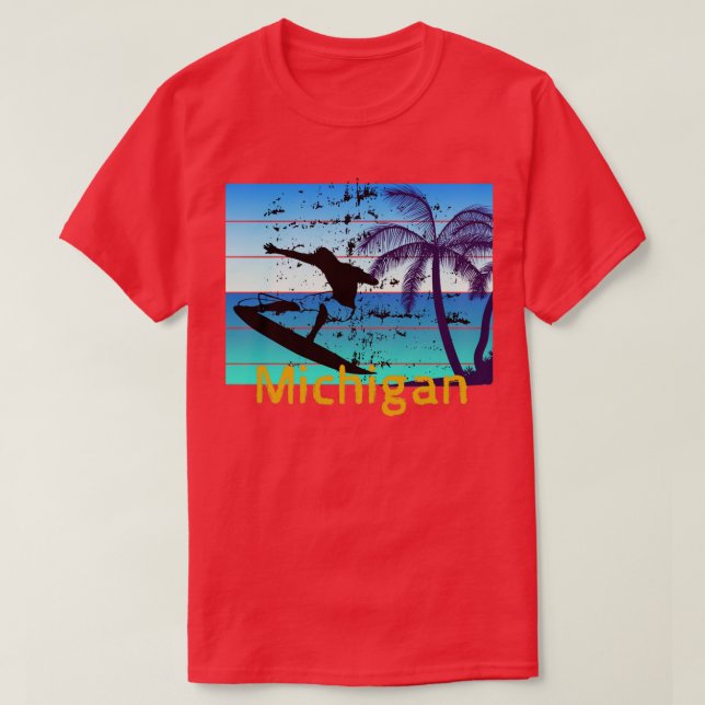 Camiseta Surfe no Michigan nos EUA1 (Frente do Design)