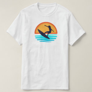 Camiseta Surfe no Sunset Retro _ Vibes de Praia Vintage