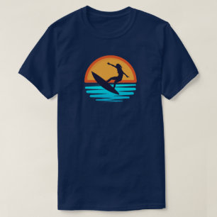 Camiseta Surfe no Sunset Retro _ Vibes de Praia Vintage