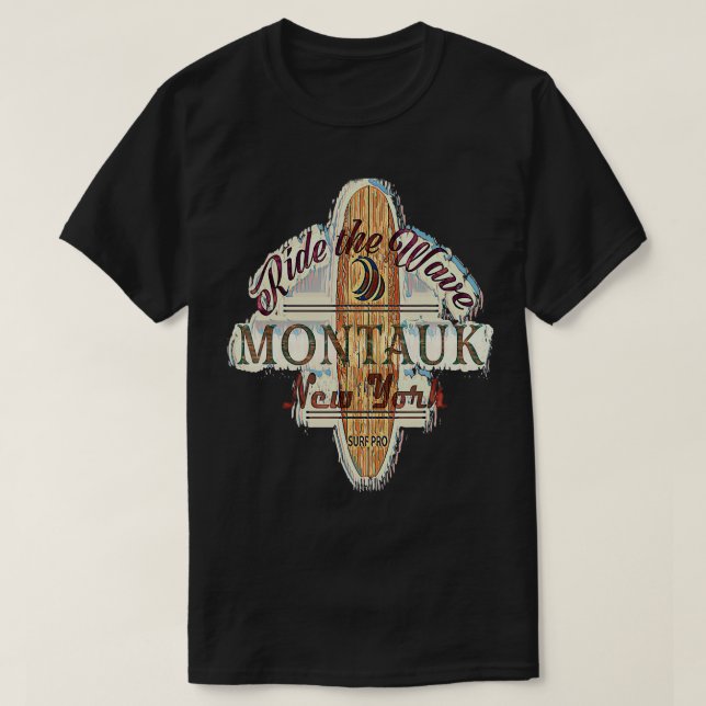 Camiseta Surfe No Surfboard Dificultou O Bordo Longo Montau (Frente do Design)