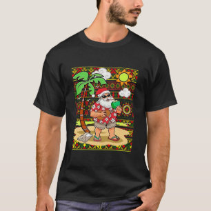 Camiseta Surfe tropical Papai Noel Natal Havaiano Su