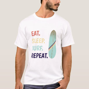 Camiseta Surfer Azul de Superfície da Placa Retroativa leg