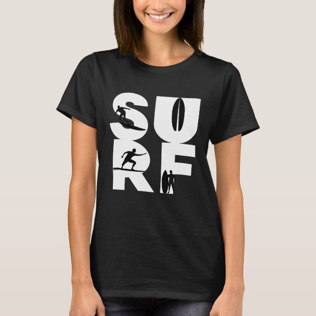 Camiseta Surfer com pranchas de surfe no SURF Wave rider TS (Frente)