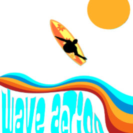 Camiseta Surfer de Ação de Onda em Ondas Coloridas