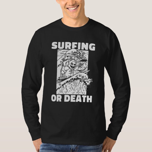 Camiseta Surfer Death Waves  Surfboard Surfrider Surfing 4t (Frente)