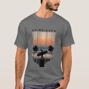 Camiseta Surfer Entrando Na Praia Ao Sunset Surf Life T-
