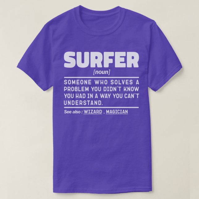 Camiseta Surfer Noute Definition Beach Surfing Water Sport (Frente do Design)