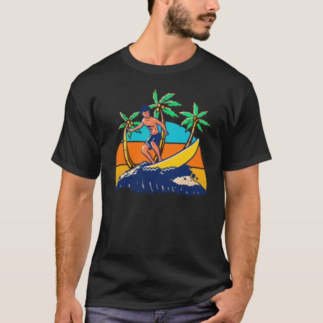 Camiseta Surfer Retro Sunset (Frente)