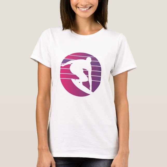 Camiseta Surfer Retro Surfing Sunset (Frente)