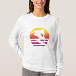 Camiseta Surfer Retro Surfing Sunset