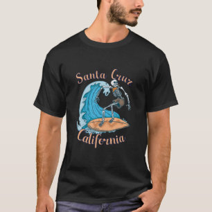 Camiseta Surfer Sketeton Surfboard Papais noeis Cruz Califo