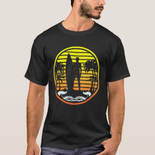Camiseta Surfer Sunset Palm Tree Surfboard