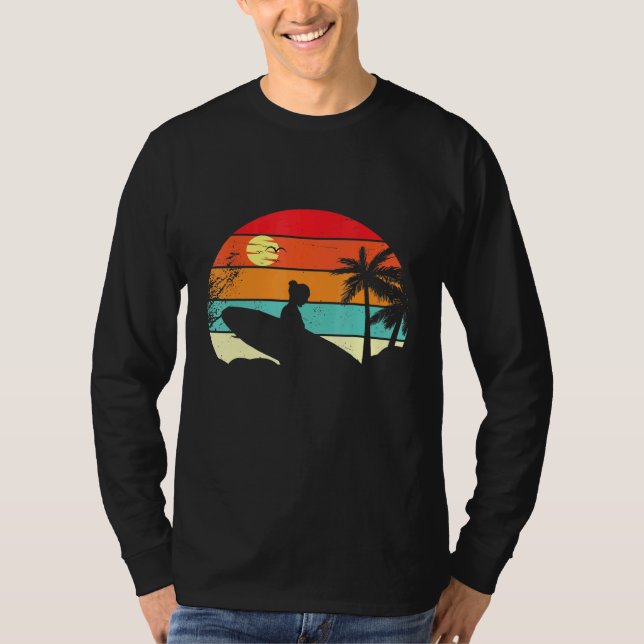 Camiseta Surfer Surfer Surfer Sunset Palm Tree - Surf 1 (Frente)
