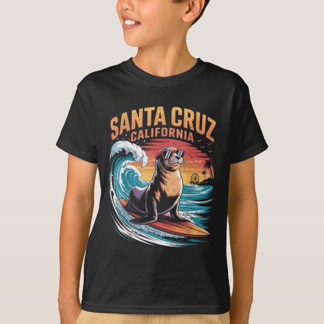Camiseta Surfer Surfing 70 e 80 Papais noeis Cruz Californi (Frente)