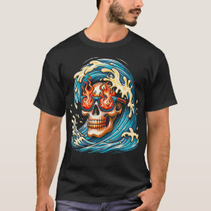 Camiseta Surfer surfista de surfe no surfboard das ondas de