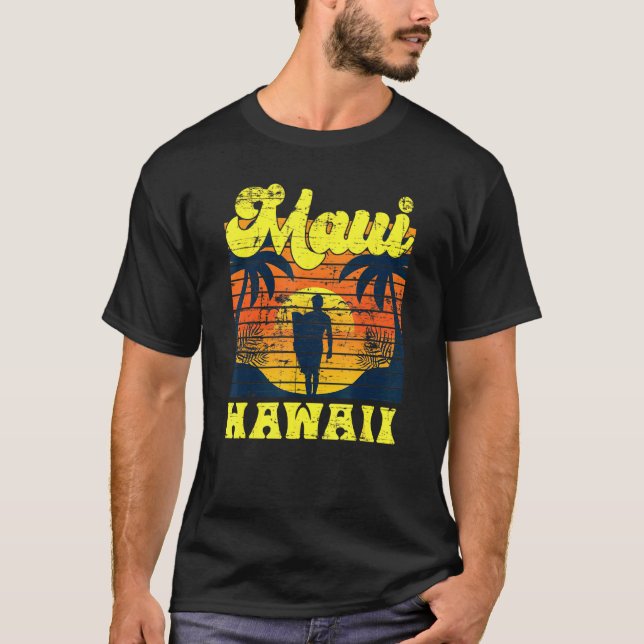 Camiseta Surfer Tropical Sunset Havaiano Summer Aloha Maui (Frente)
