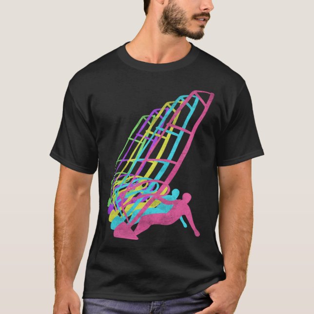 Camiseta Surfer Windsurfing 80s Colors 1980s (Frente)