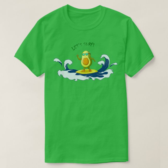 Camiseta surffing engraçado de abacate (Frente do Design)