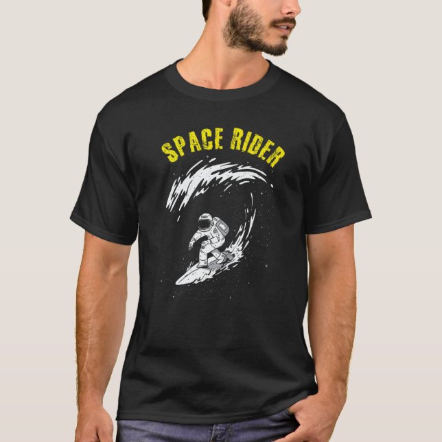Camiseta Surfing Astronaut Space Rider Surf the Wave   (Frente)