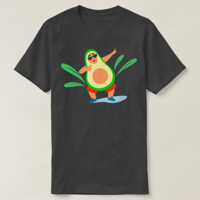 Camiseta Surfing Avocado Funny Avocado Vegan (Frente do Design)