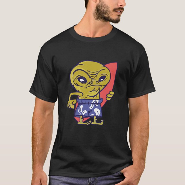 Camiseta surfing board alien space aliens ufo (Frente)