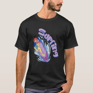 Camiseta Surfing Girl Ocean Waves Surfboard Surfer