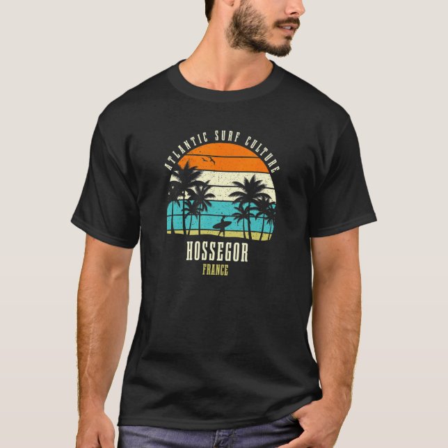 Camiseta Surfing Hossegor France Atlantic Surf Culture (Frente)