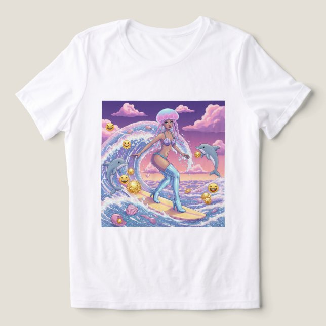 Camiseta Surfing Jellyfish Queen Tee 🌊 🧜 ‍ ♀️ (Design frontal)