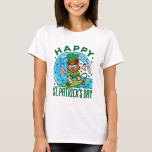 Camiseta Surfing Leprechaun Havaiano Dia de São Patrício