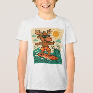 Camiseta Surfing Moose Summer T Shirt para Crianças