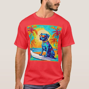 Camiseta Surfing Pooch: Óculos de sol de praia