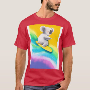 Camiseta Surfing Rainbow Koala